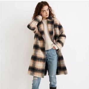 Madewell Courton Cocoon Coat in Plaid in XXL 2X NWT